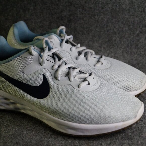 Nike Revolution 6 Extra Wide Pure Platinum Thunder Blue Men’s Size 9 Pre-Owned - Picture 7 of 16